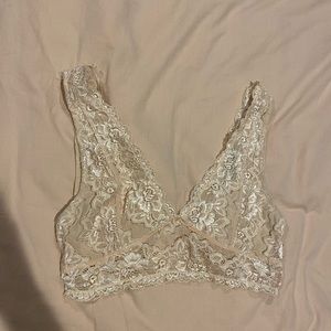 ivory mesh lace plunge bralette